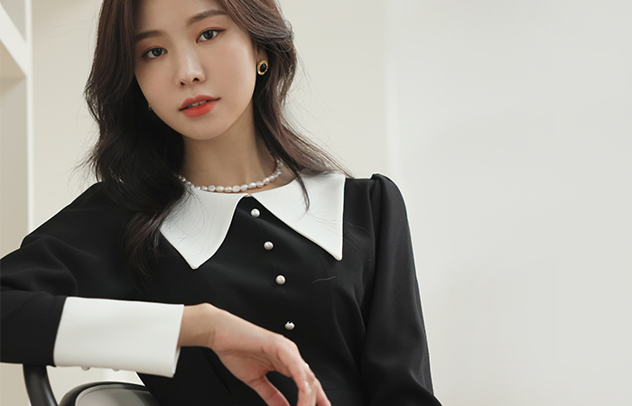 Classic Pearl Point ODE Flared Dress