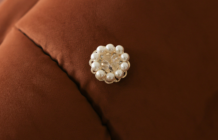 Beads&Pearl Gold Flower Brooch