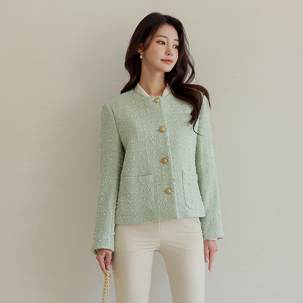 Twinkle Gold Button Tweed Jacket