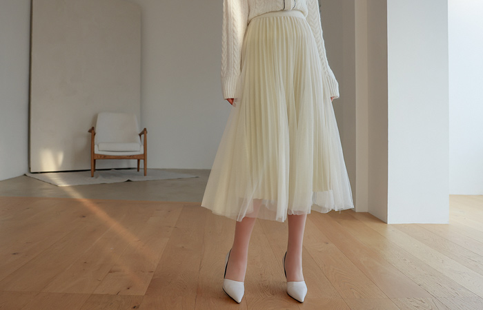 Romantic Pleats layered Tulle Skirt