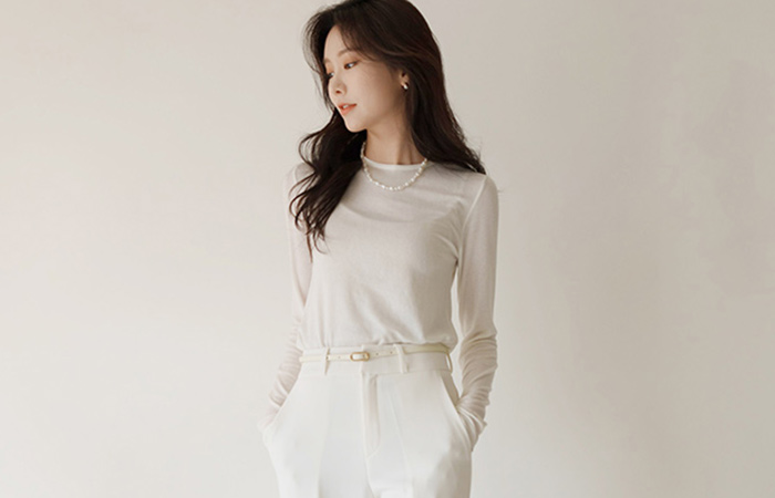 Macaron Mochi Slim Daily Tencel T-shirt