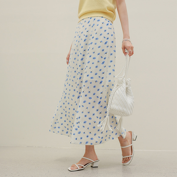 Romantic Daisy Flower Long Banding Skirt