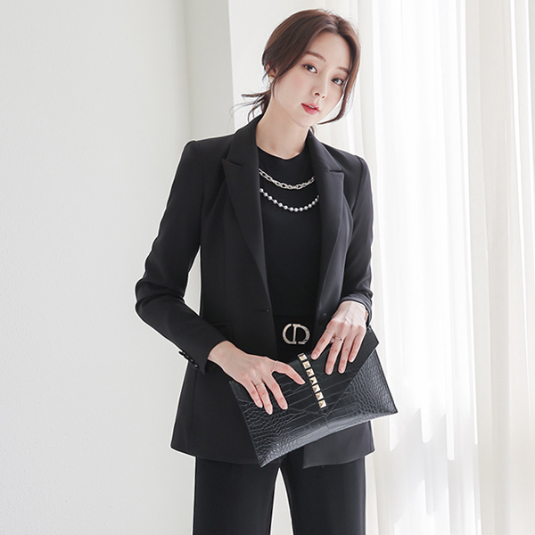 Formal Span One-Button Peaked Collar Jacket