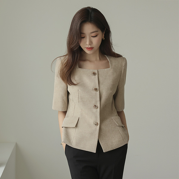 Special Modern Fit Square Neck Jacket