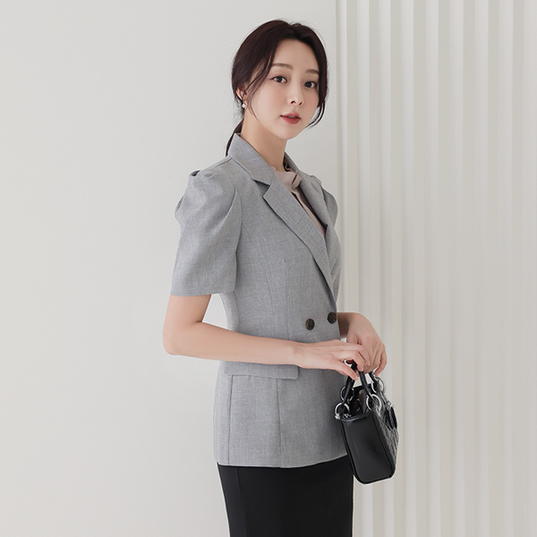 Lady Puff Shoulder Tailored Span Jacket