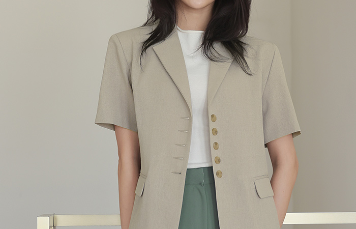 Button Point Formal Chic Line Jacket