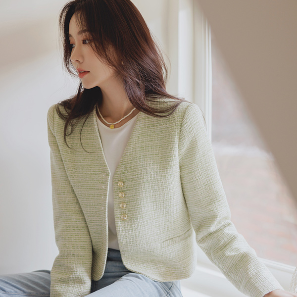 Awesome Point Color Tweed Jacket