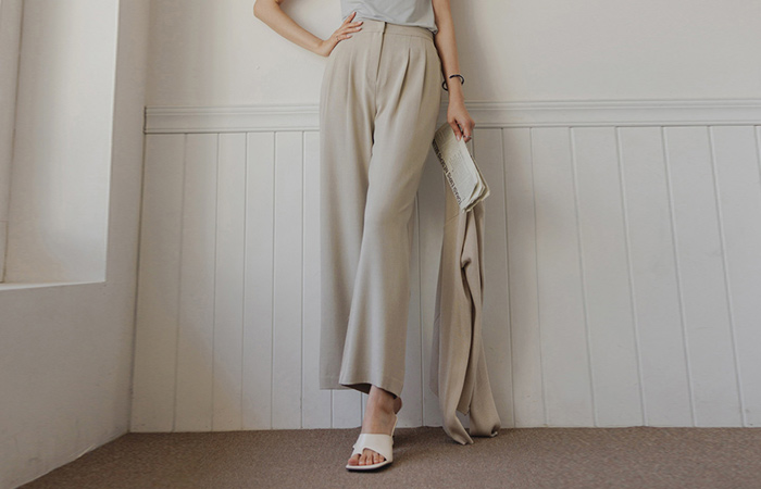 Soft Wide Linen The Back Banding SlacksⅡ