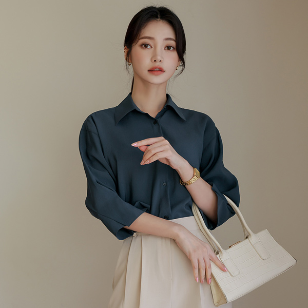 Modal Pintuck Shirring Two-way Shirt Blouse