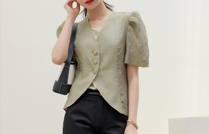 Volume Puff Tulip Line Mood Jacket