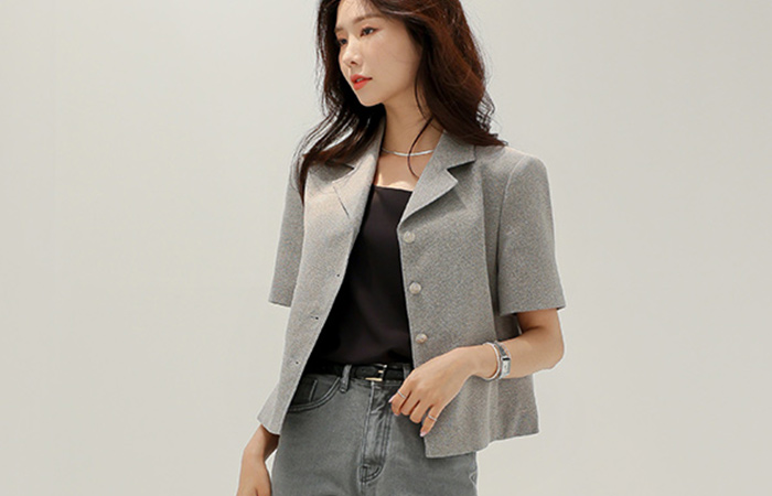 Chic&Modern Line Double Collar Antique Button Jacket