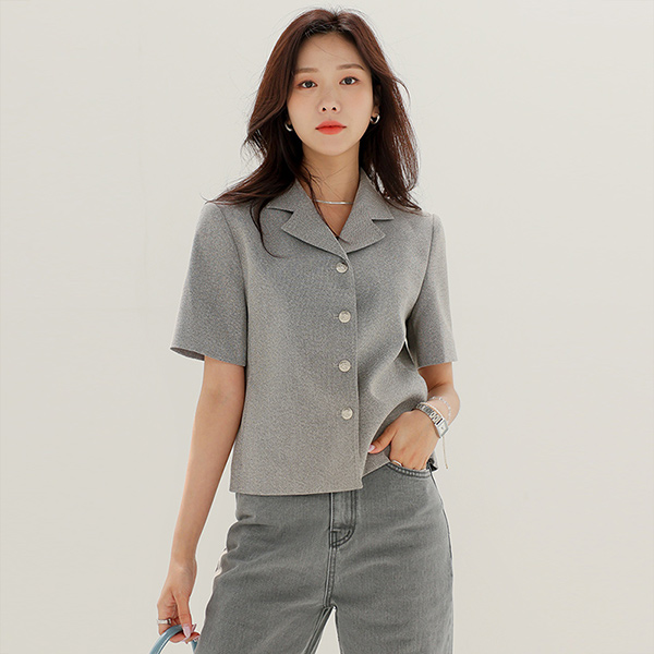 Chic&Modern Line Double Collar Antique Button Jacket