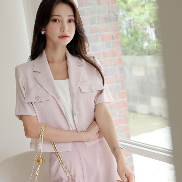 Coco Linen quality Crop Jacket