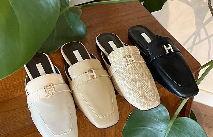 Modern H-line Point Backless Loafer