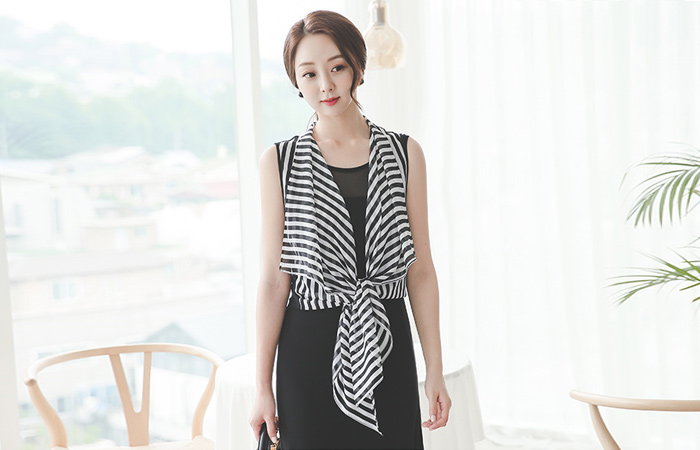 Stripe Chiffon Scholl Best