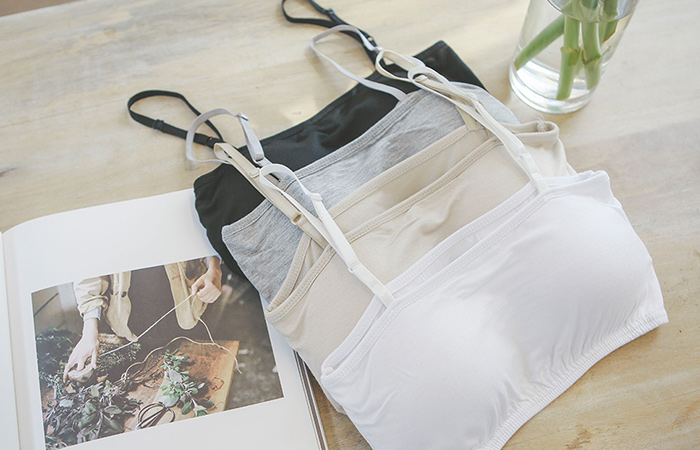 Basic Adjustable Strap Pad Bra-Top