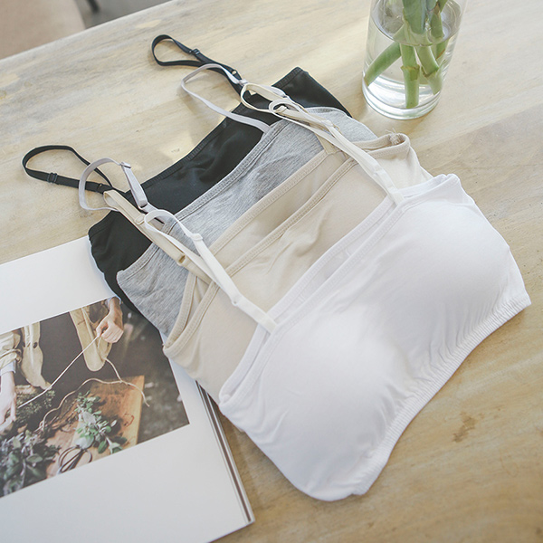 Basic Adjustable Strap Pad Bra-Top