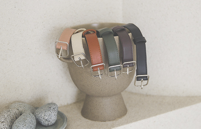 Silver Square Buckle Basic Belt