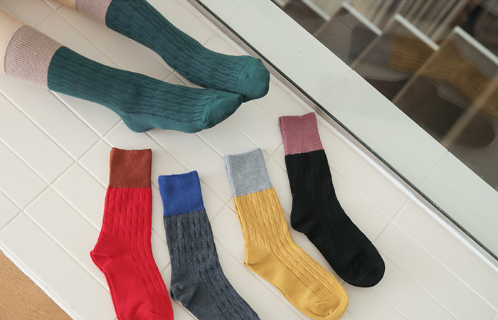 Color Combination Slim Twiddle Socks