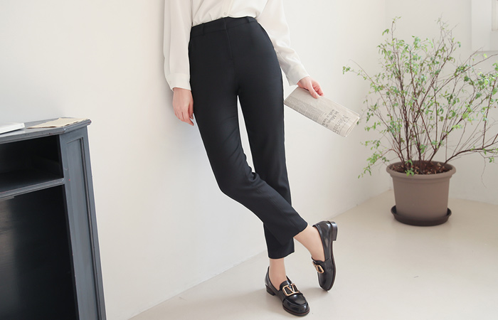 Spring Span Slim Fit Basic Slacks