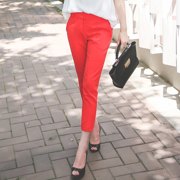 simple Slim Fit 9 Part Pants