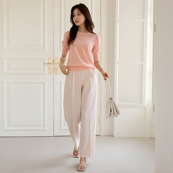 sugar Color Semi- wide fit Slacks