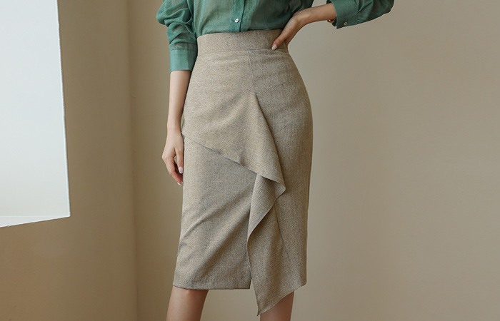 Side Ruffle Feminine Skirt