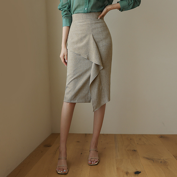 Side Ruffle Feminine Skirt