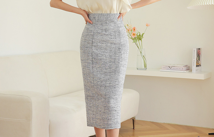 Classic Tweed H-line Long Skirt