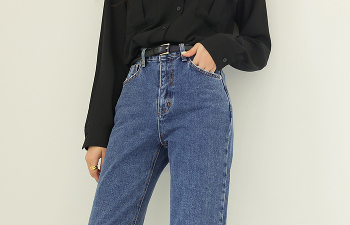 Long-legged Fit Straight Denim-Pants