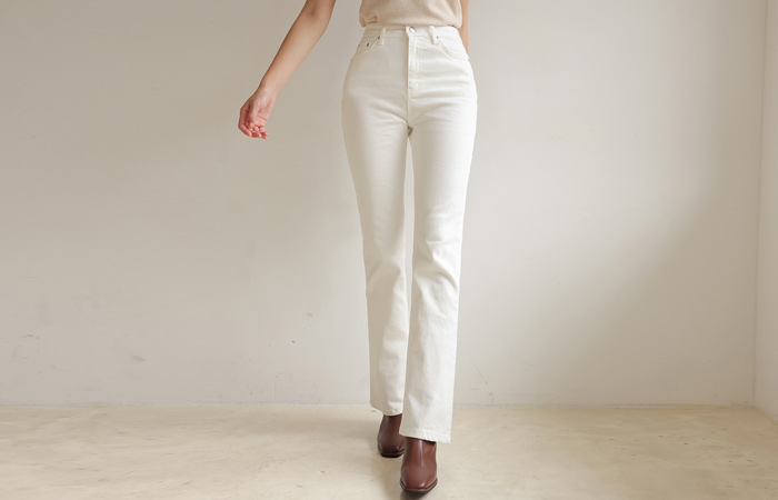 Basic Cotton Span Boot-Cut Pants