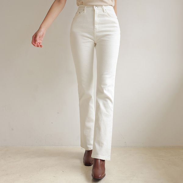 Basic Cotton Span Boot-Cut Pants