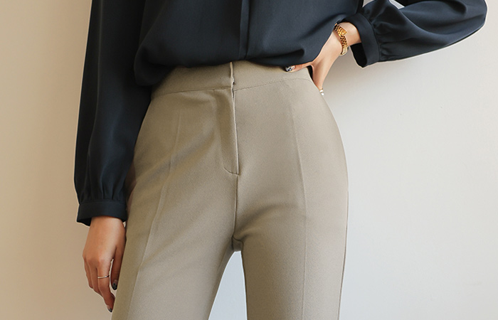 Mochi Span Semi- Boot-Cut Hidden Back Banding Slacks