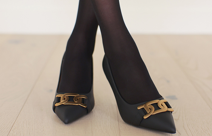 Modern Gold Chain Stiletto Heels