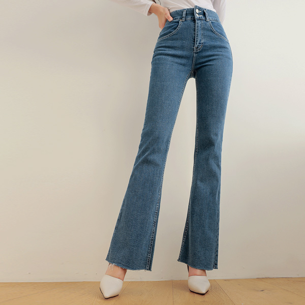 Two button Stitch Boot-Cut Denim-Pants