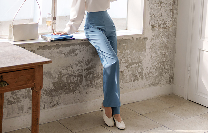 Coco Basic Side Zipper Wide Slacks