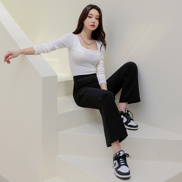 Modern Side Button wide fit Slacks(spring)
