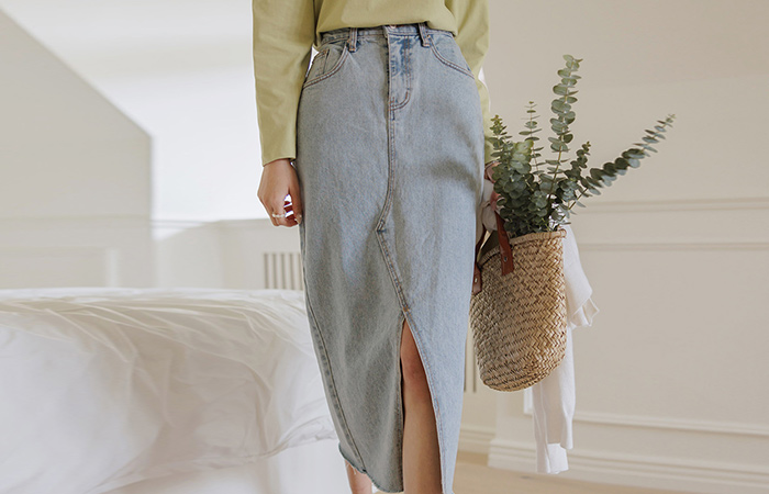 Standard Midi Denim Skirt