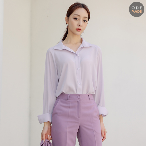 Pastel Open Collar Ragran Blouse