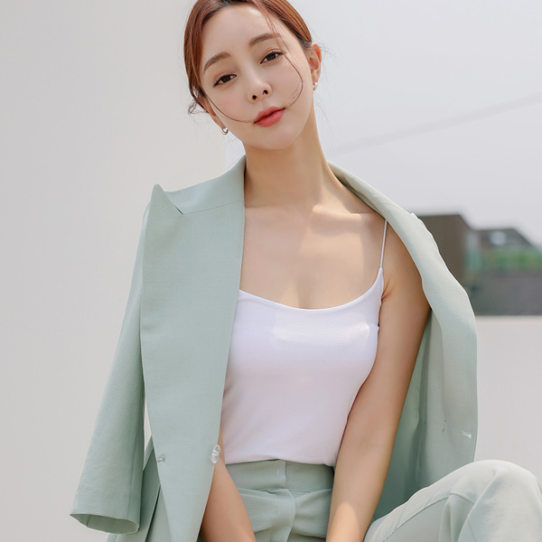 String Shoulder Strap Span Sleeveless T-shirt