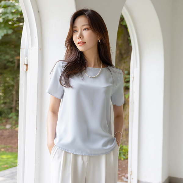 [O:neul] More comfortably Everywhere OK! minimal Raund neck Blouse