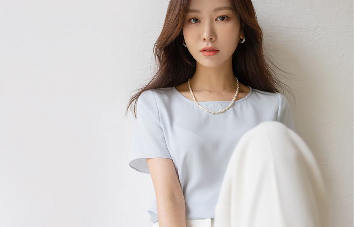 [O:neul] More comfortably Everywhere OK! minimal Raund neck Blouse