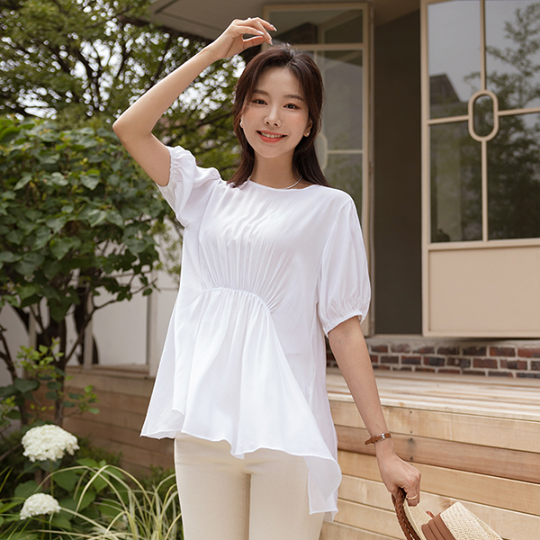 [O:neul] Cool Pretty fit Soft Shirring Blouse