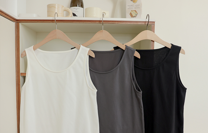 [O:neul] drying machine worry NO! Raund neck Basic Sleeveless T-shirt