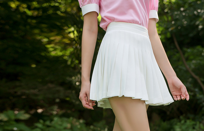 Soft DRing Pleats Kyurot Skirt