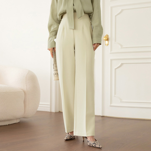 Modern Style Side Zipper Wide Slacks