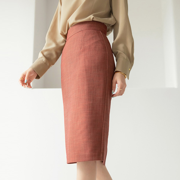 Trendy a small check Patterns H-line Midi Skirt