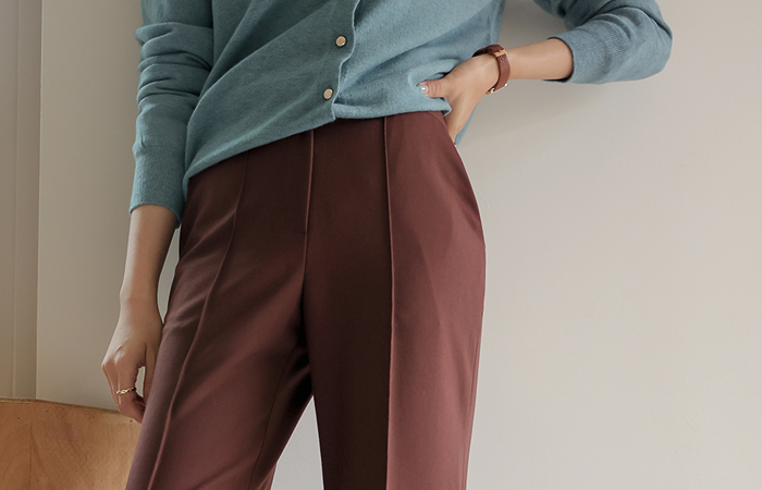 Long-legged Line Point Boot-Cut Slacks