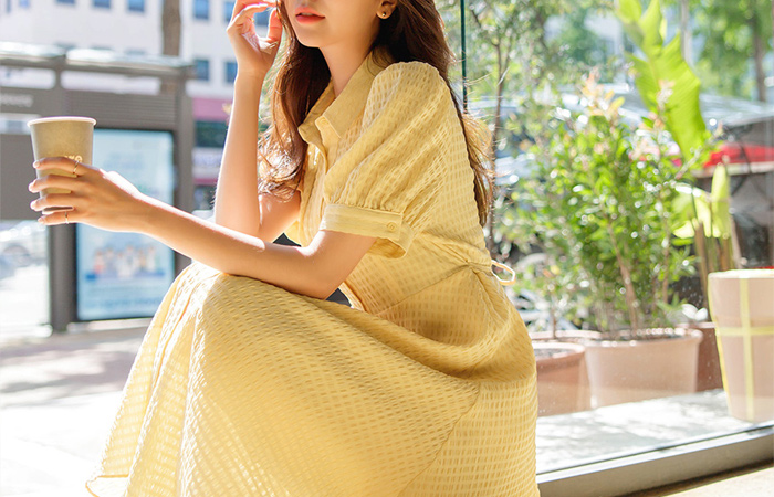 City Vacation Square Patterns Long Dress