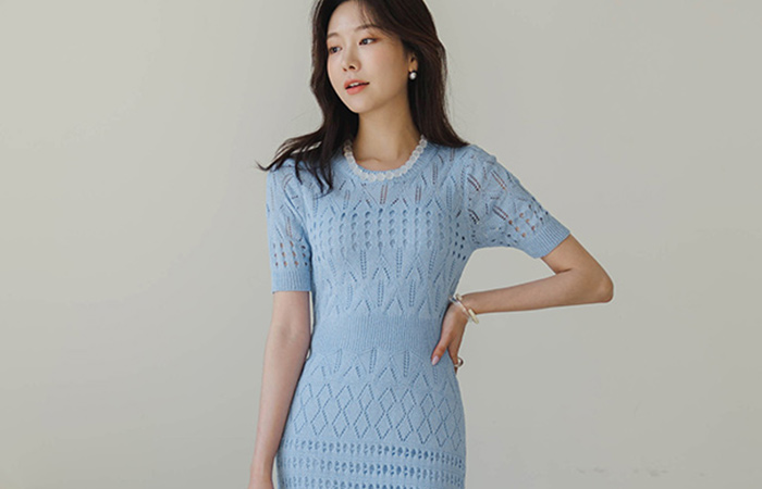 Pure Diamond Point Inner Sleeveless shirts (Set) Knit Dress